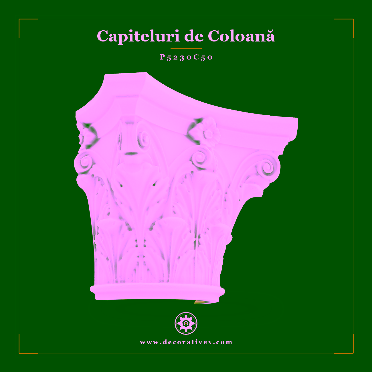 Capitel Coloana Poliuretan Stil Corintic 27x54x42 cm