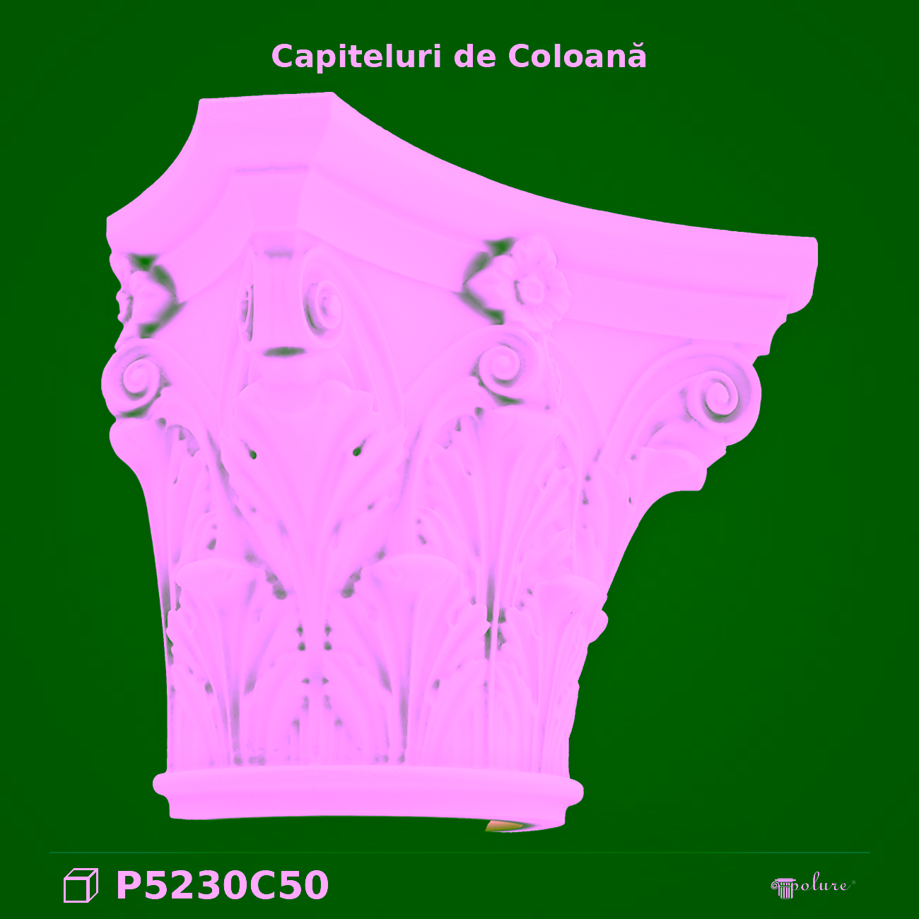 Capitel Coloana Poliuretan Stil Corintic 27x54x42 cm