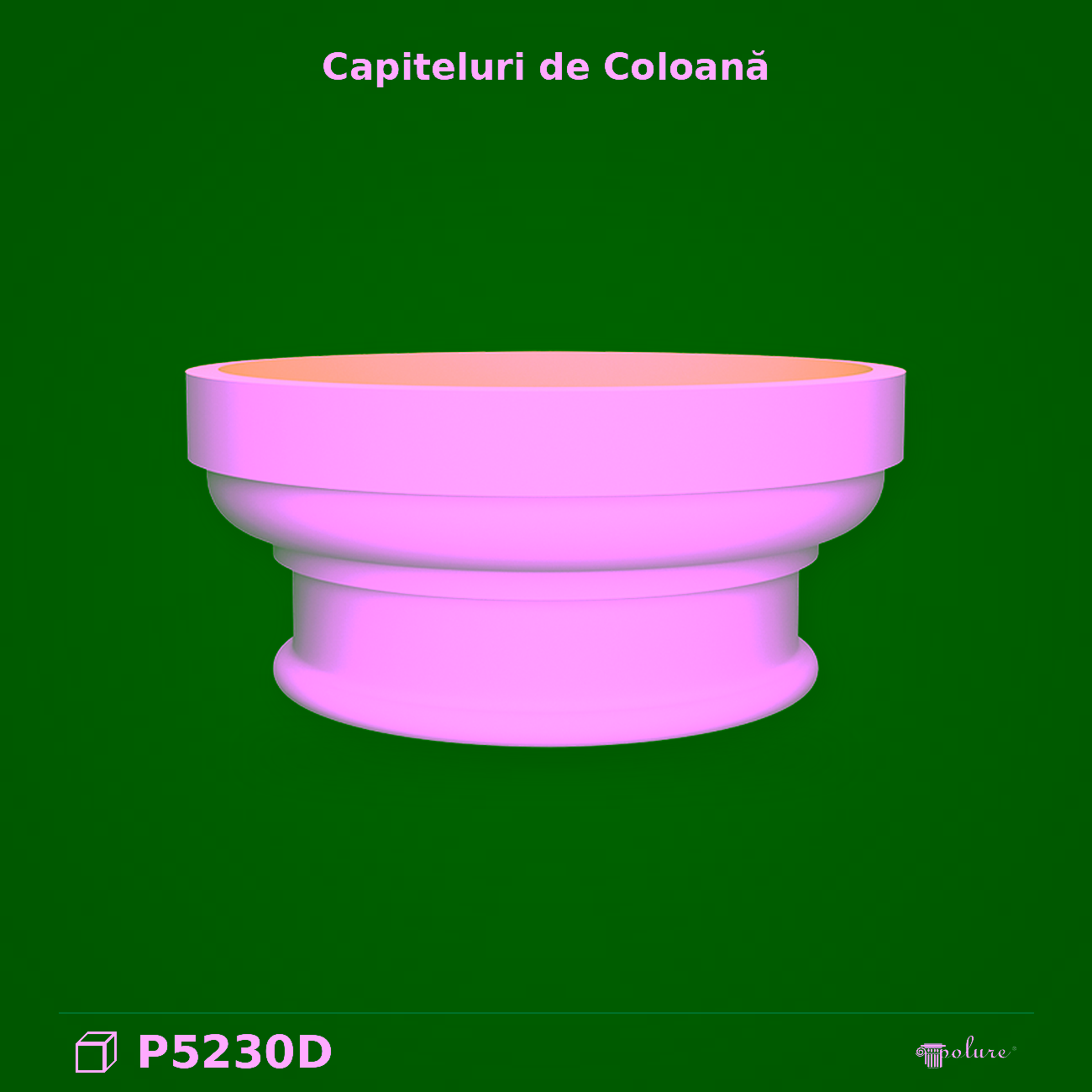 Capitel Coloană Poliuretan 43x43x19 cm cu Frunze Acant