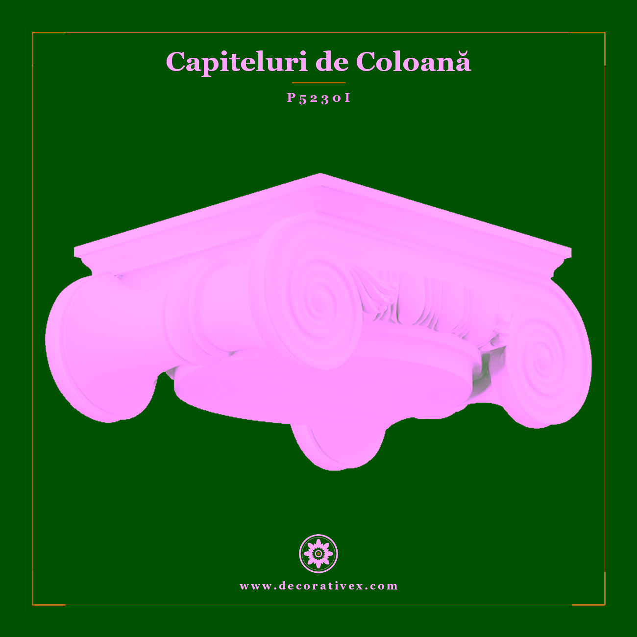 Capitel Ionic din Poliuretan 36x47x19 cm Decorativ
