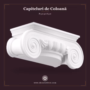 Capitel Ionic din Poliuretan pentru Coloană 18x47 cm