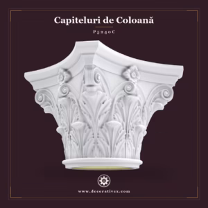 Capitoliu Coloană Poliuretan 72x72 cm cu Frunze de Acant
