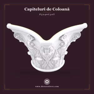 Capitel Coloană din Poliuretan 46x91 cm cu Volute