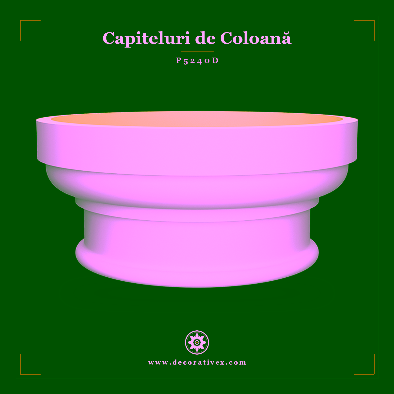 Capiteliu de Coloană din Poliuretan 56x56x25 cm