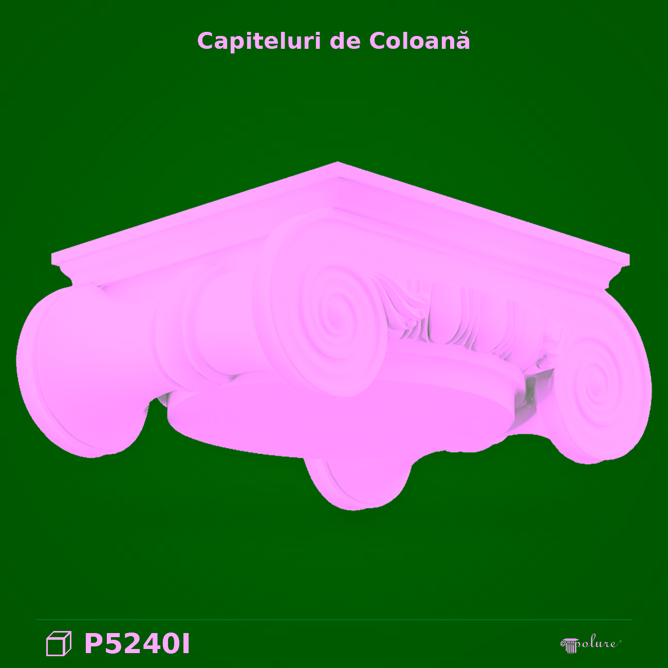 Capitel de Coloană Poliuretan Ionic 48x64x26 cm