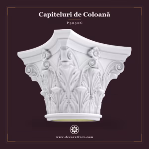 Capitel de Coloană din Poliuretan 91x91 cm cu Motive Acant