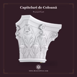 Capitel de Coloană Decorativ din Poliuretan cu Frunze de Acant 45x91x70 cm