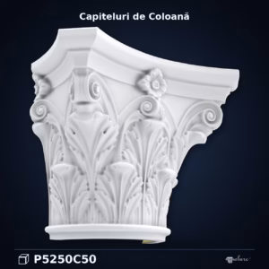 Capitel de Coloană Decorativ din Poliuretan cu Frunze de Acant 45x91x70 cm