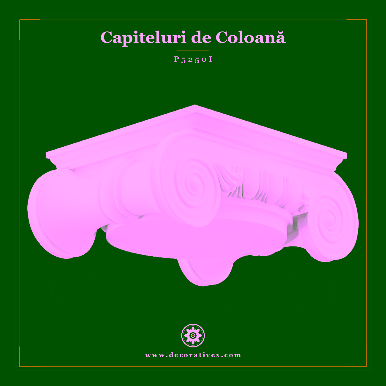 Capitel Ionic din Poliuretan 85x85x69 cm Decorativ