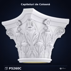 Capitel de Coloană din Poliuretan cu Frunze de Acant 109x109 cm