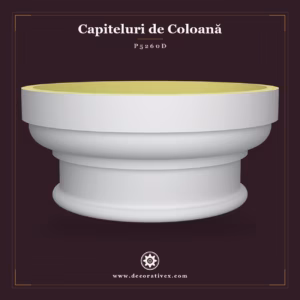 Capitel Decorativ de Coloană din Poliuretan cu Volute 84x84 cm