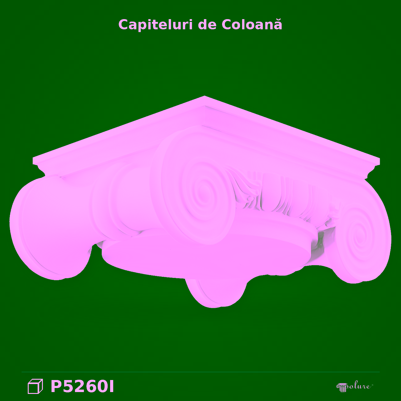 Capitel Ionic din Poliuretan pentru Coloane 70×93 cm