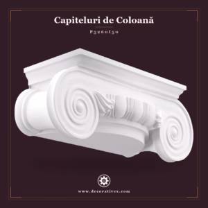 Capitel Semicoloană Stil Ionic din Poliuretan 35x93 cm