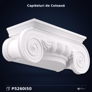 Capitel Semicoloană Stil Ionic din Poliuretan 35x93 cm