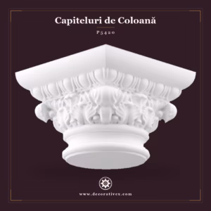 Capitel Coloană Poliuretan 36x36 cm Model Acant