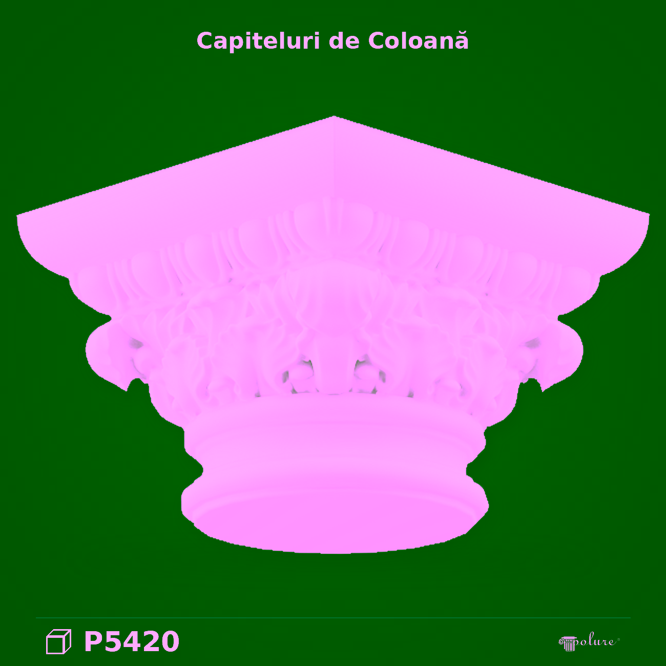 Capitel Coloană Poliuretan 36×36 cm Model Acant