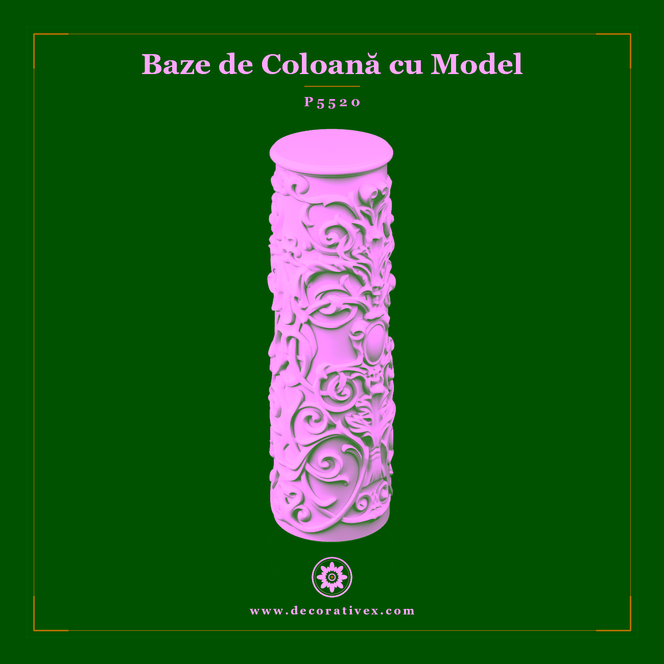 Bază de Coloană din Poliuretan Sculptată 26x24x69 cm