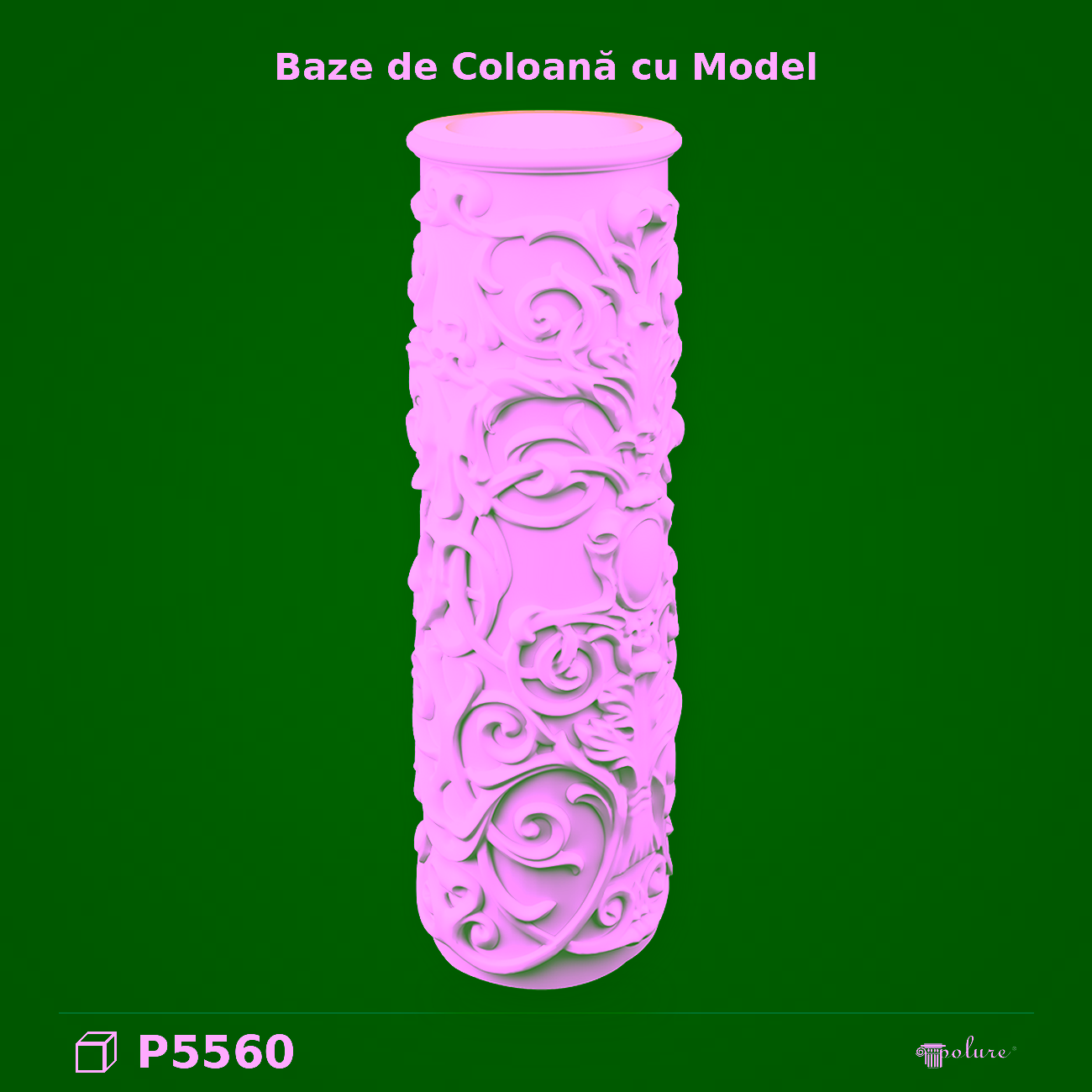 Bază de Coloană din Poliuretan cu Relief Clasic 76×72 cm
