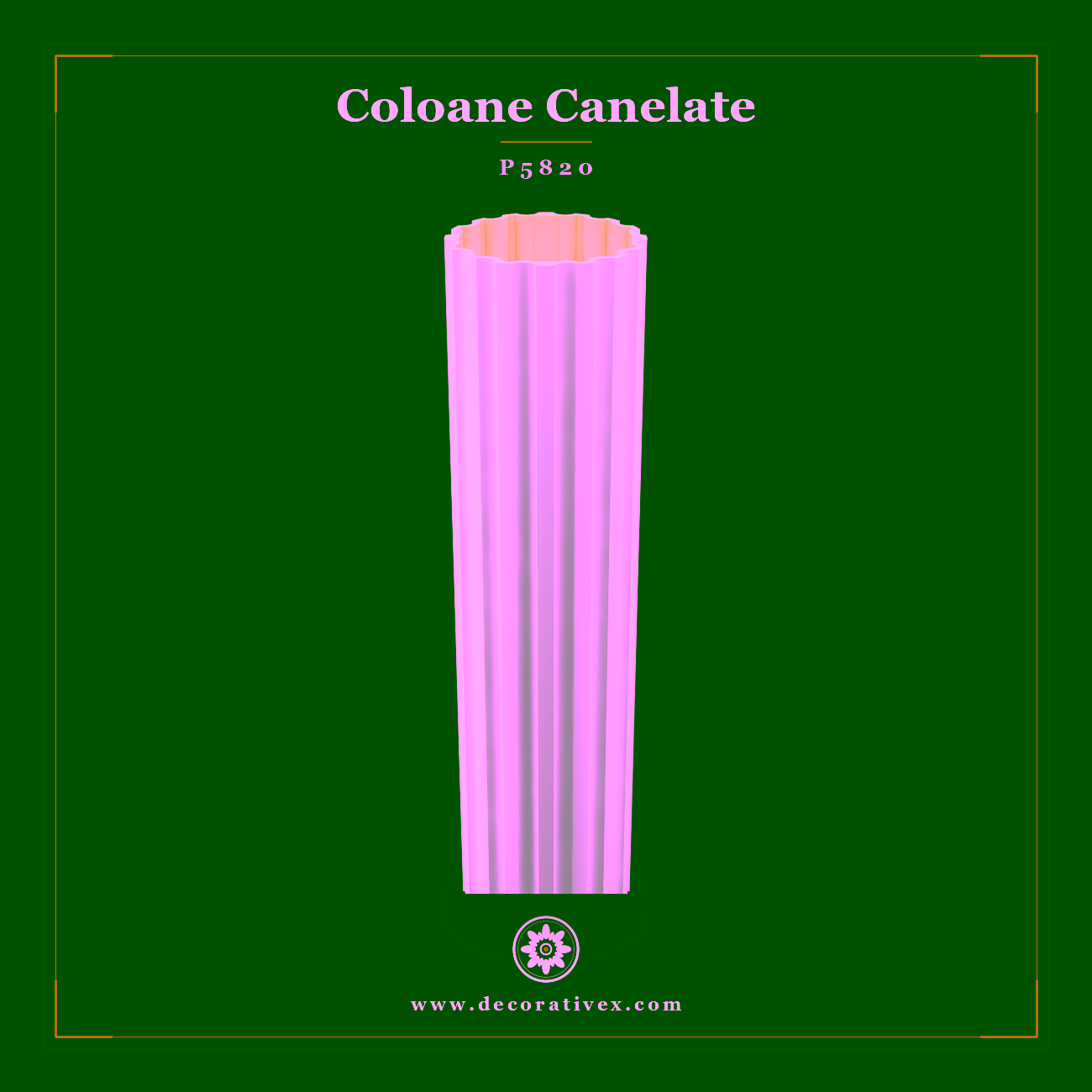 Coloană Decorativă Canelată din Poliuretan 20×240 cm