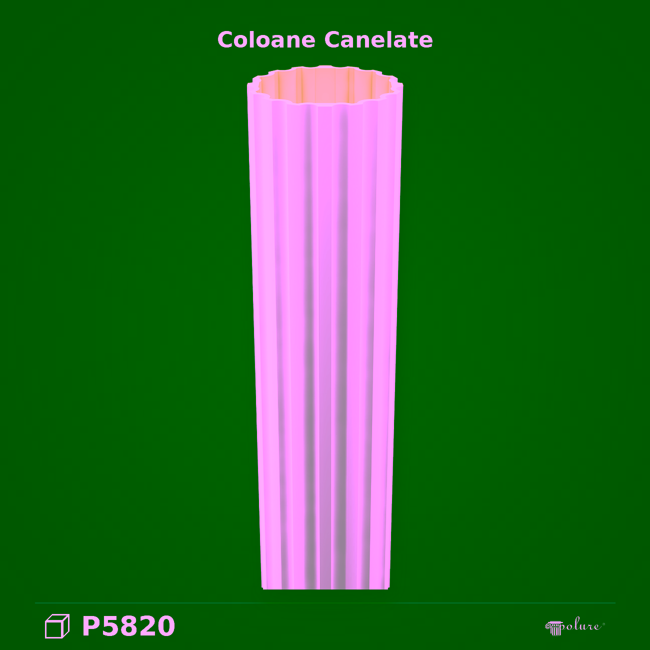 Coloană Decorativă Canelată din Poliuretan 20×240 cm