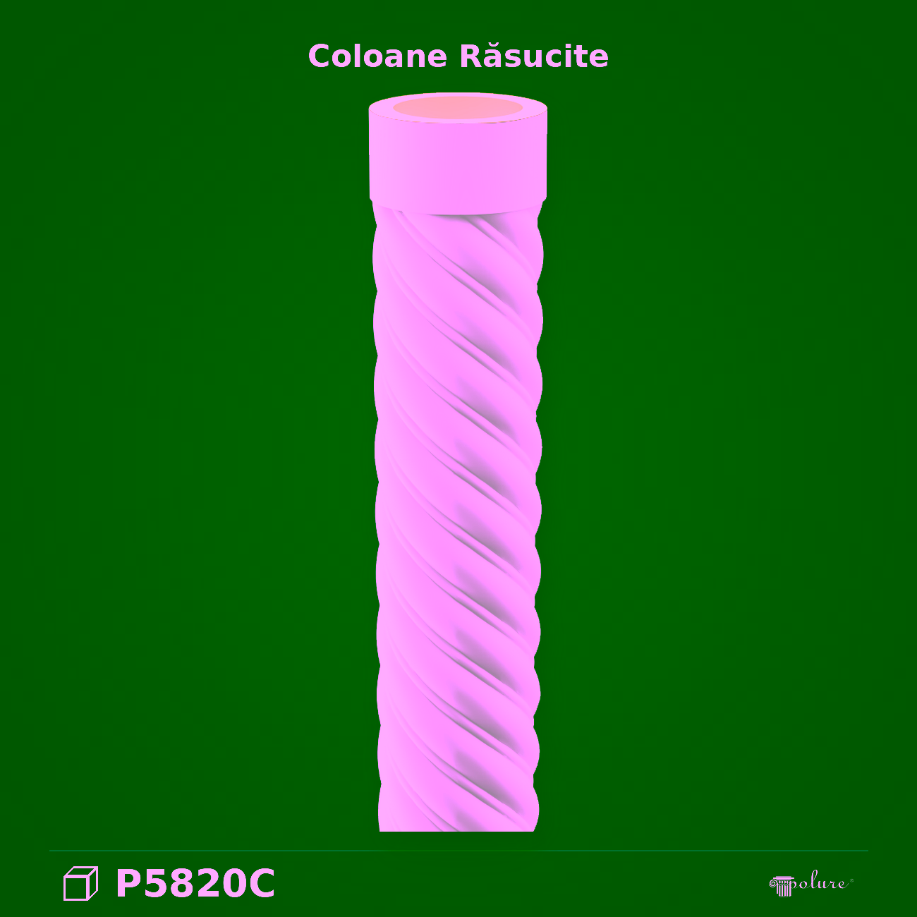 Coloană Poliuretanică Răsucită Decorativă 20x20x260 cm