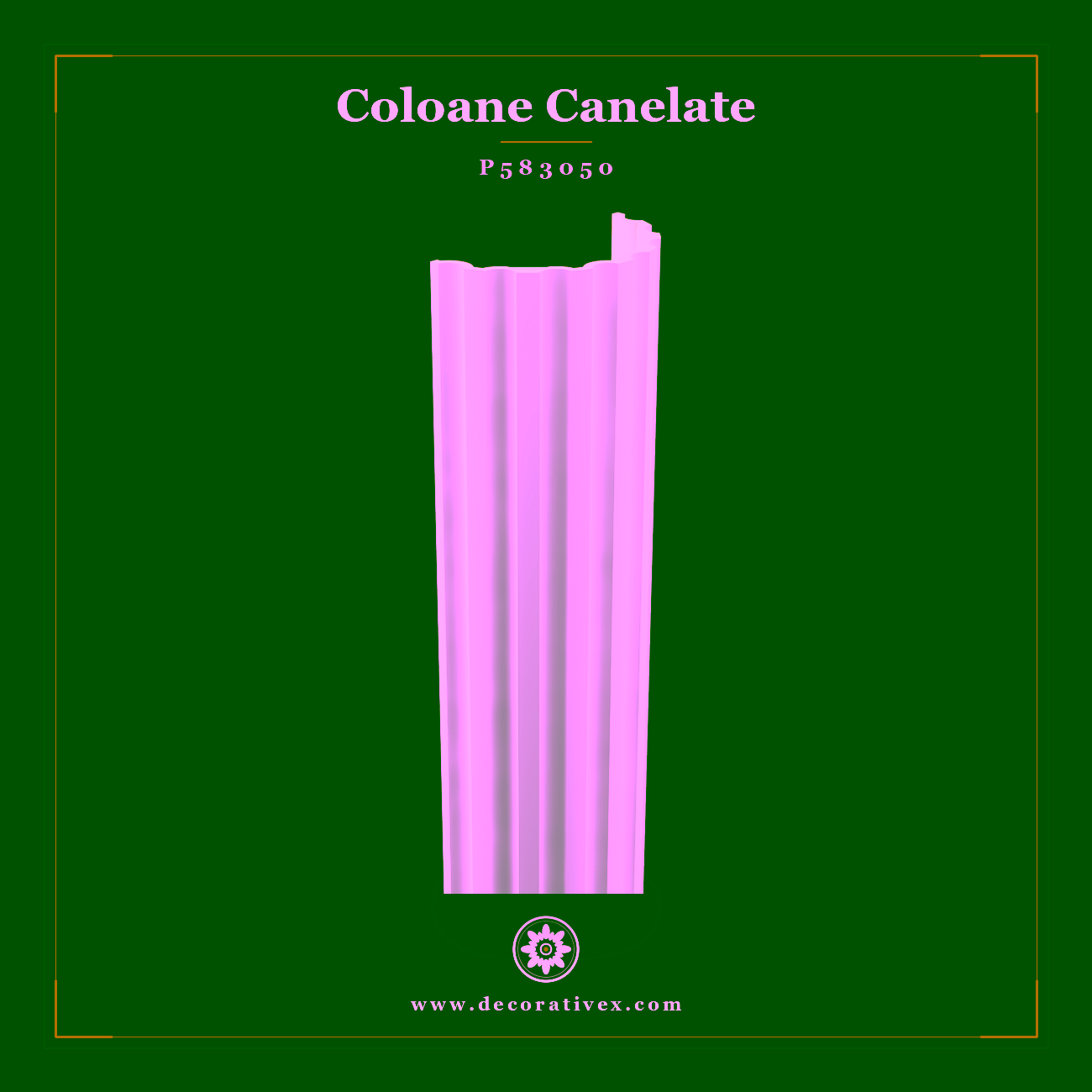 Jumătate de Coloană Canelată Poliuretan 15x30x240 cm