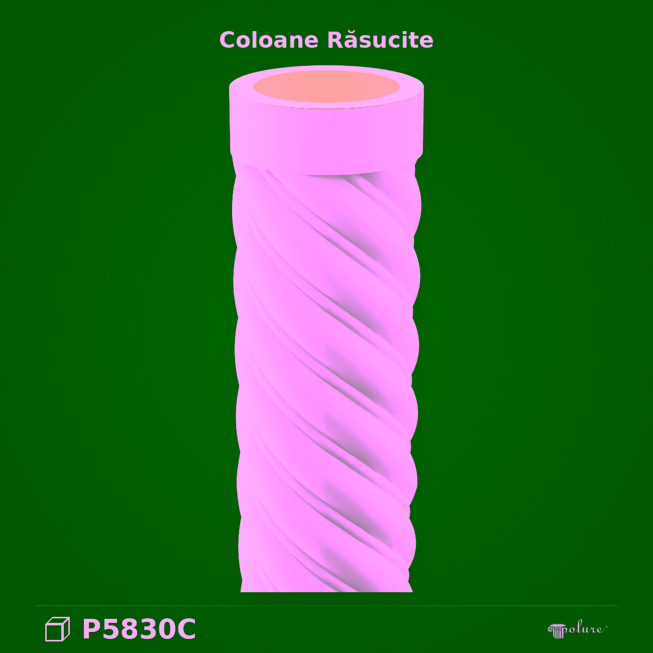 Coloană Decorativă Helix din Poliuretan 30×260 cm