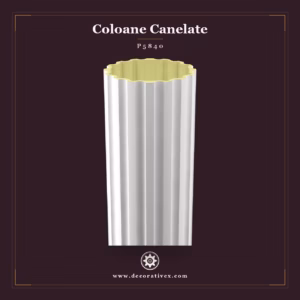 Coloană Canelată din Poliuretan 40x40x240 cm Decorativă