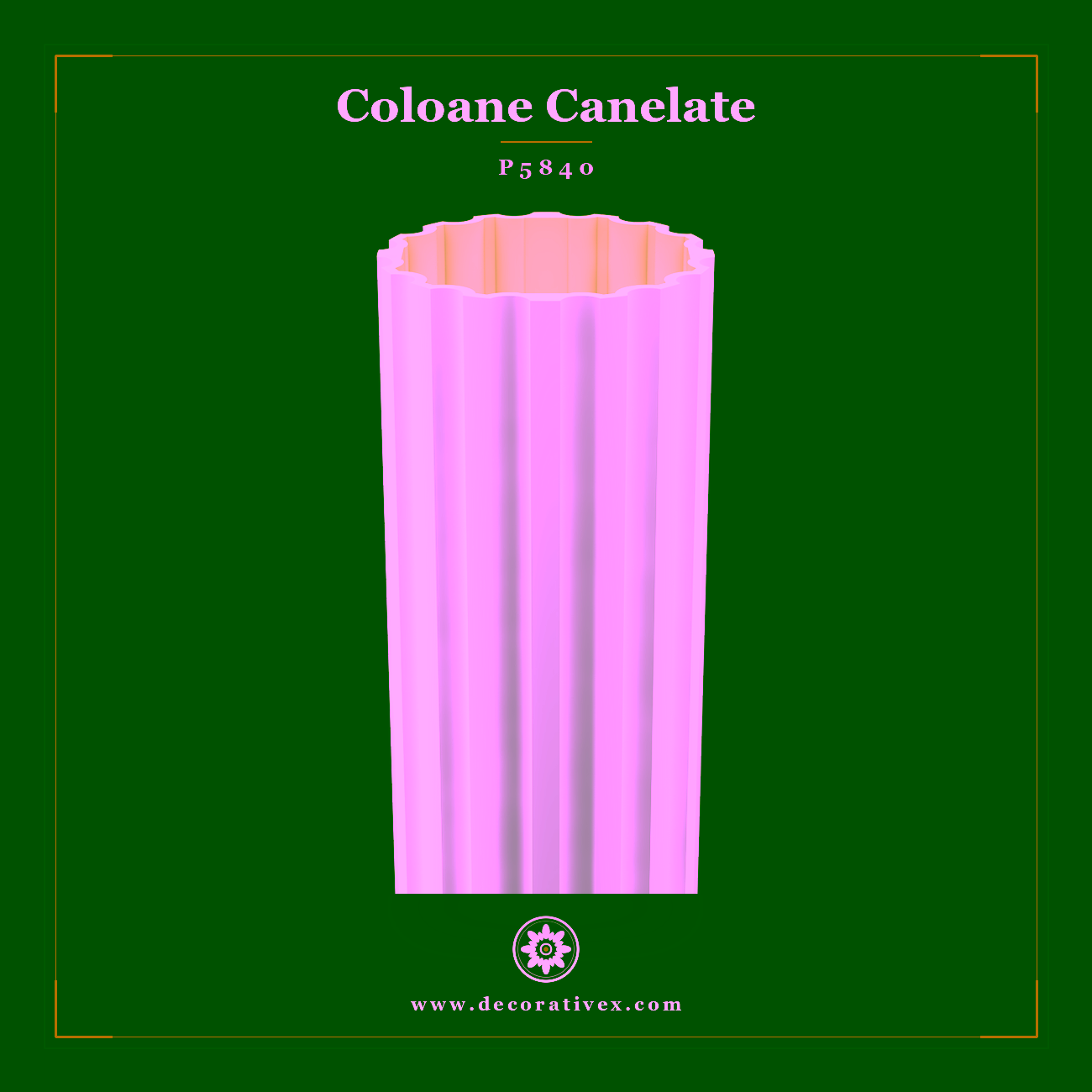 Coloană Canelată din Poliuretan 40x40x240 cm Decorativă