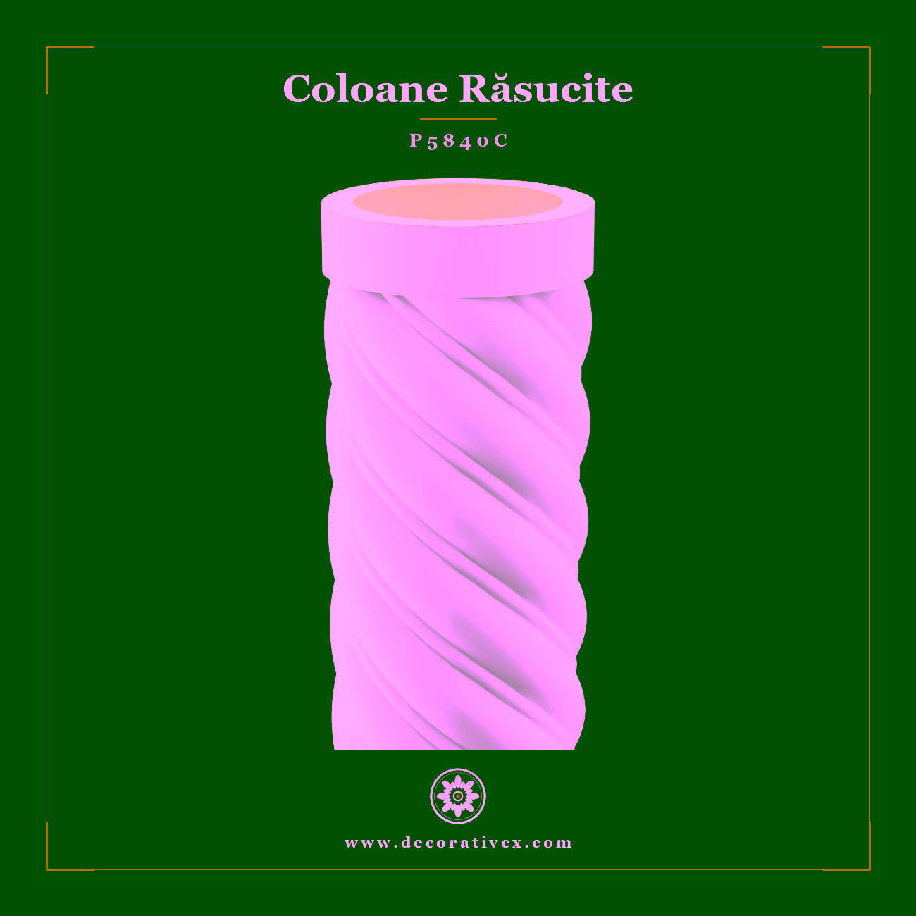 Coloană Decorativă Răsucită din Poliuretan 40×260 cm