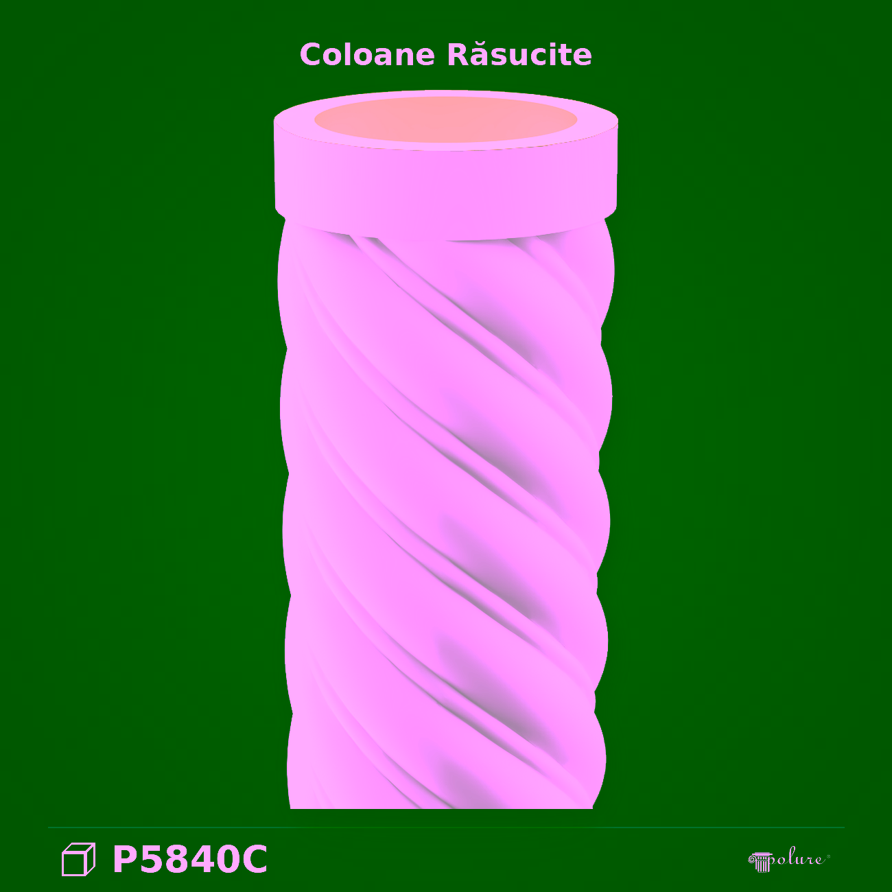 Coloană Decorativă Răsucită din Poliuretan 40×260 cm
