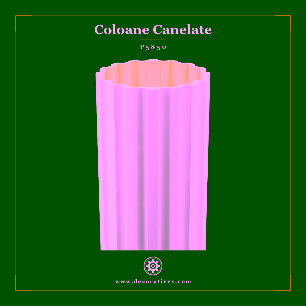 Coloană Decorativă Cannelată din Poliuretan 50×240 cm