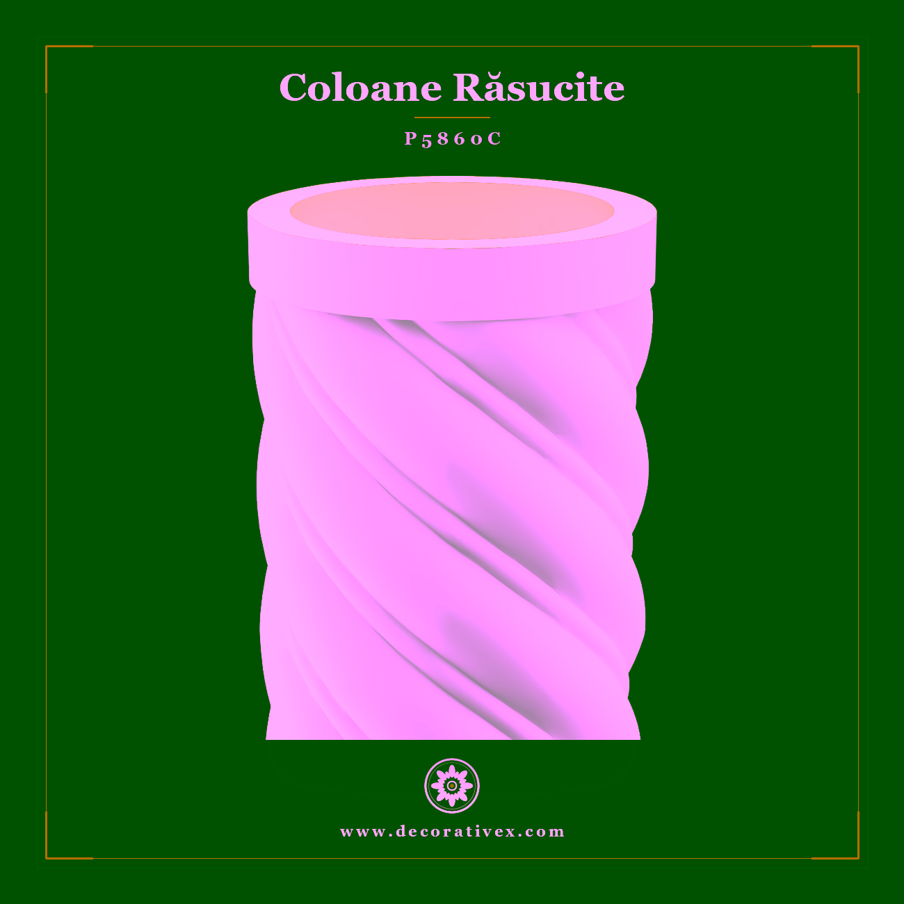 Coloană Decorativă Răsucită din Poliuretan 60×260 cm