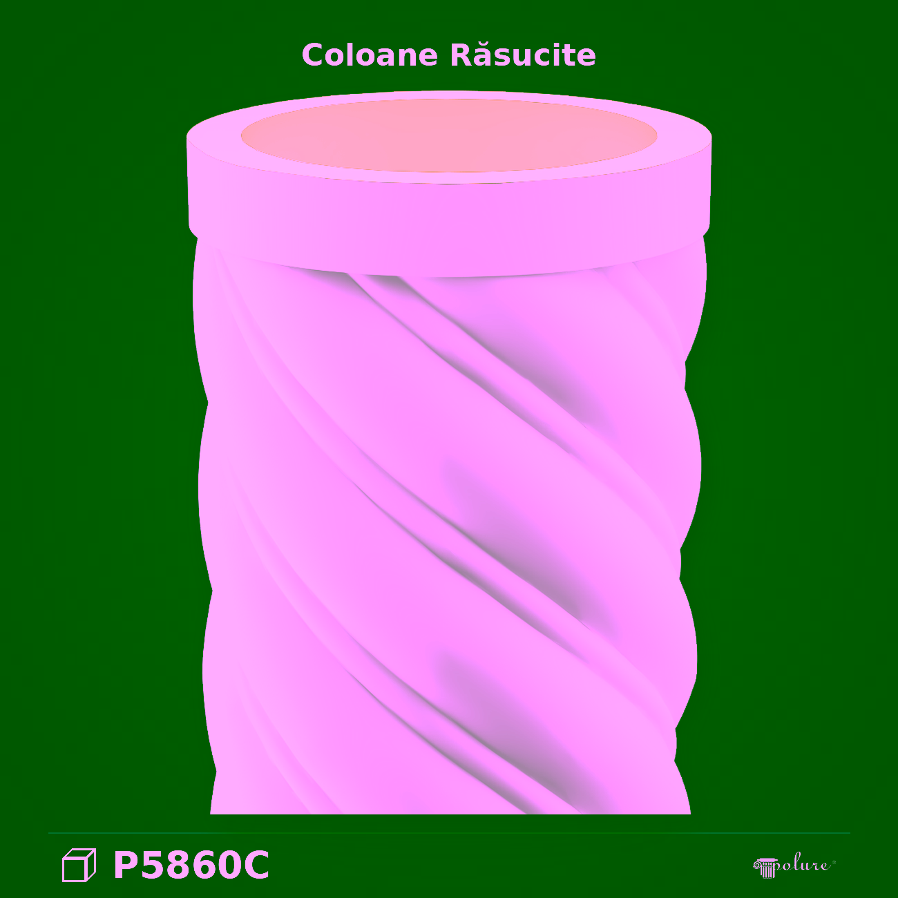 Coloană Decorativă Răsucită din Poliuretan 60×260 cm