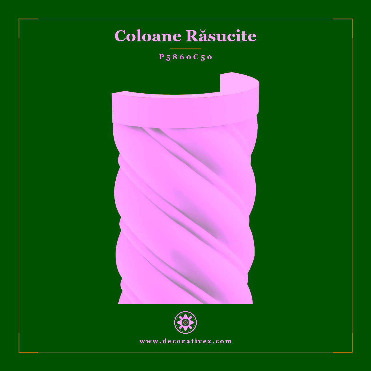 Coloană Poliuretan Răsucită Decorativă 30x60x260 cm