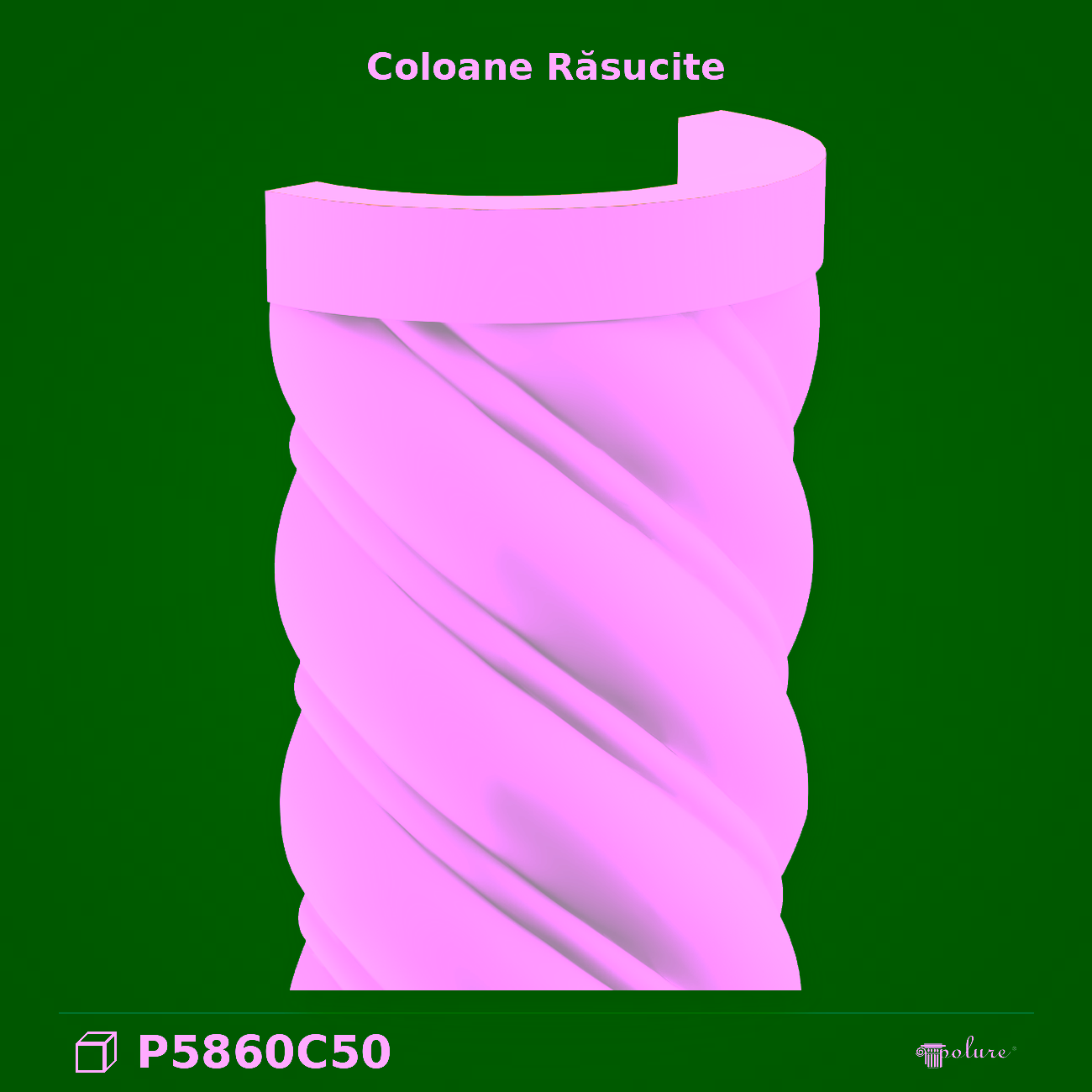 Coloană Poliuretan Răsucită Decorativă 30x60x260 cm