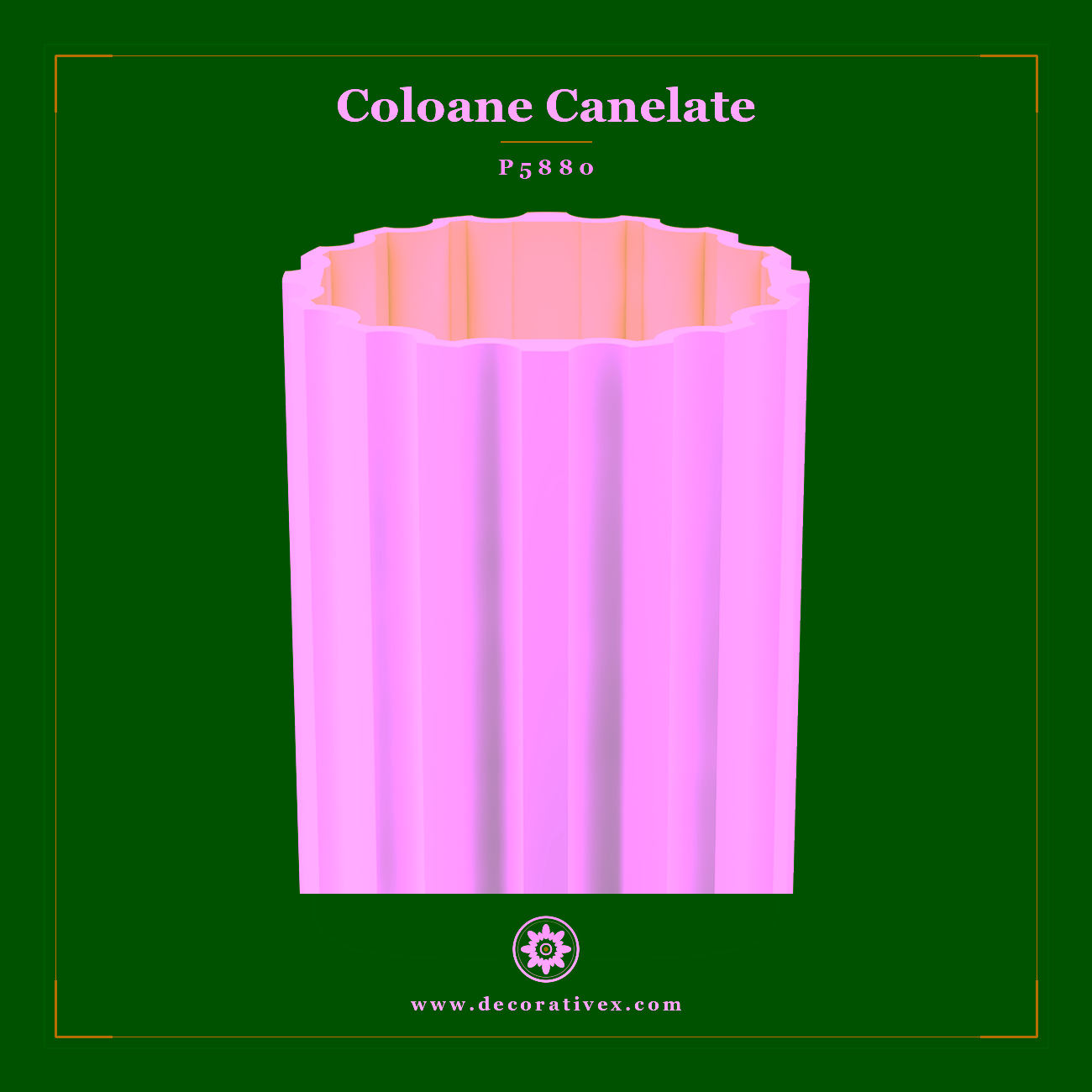 Coloană Canelată din Poliuretan 80×240 cm Decorative