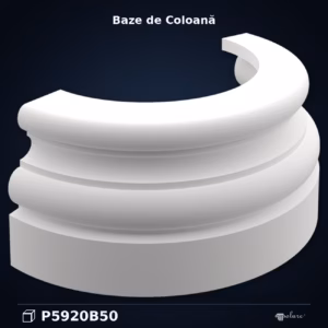 Bază Decorativă Semi-Coloană din Poliuretan 13x26x11 cm
