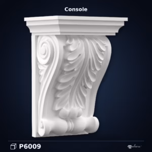 Consolă Decorativă Poliuretan 12x16x24 cm cu Frunze de Acant
