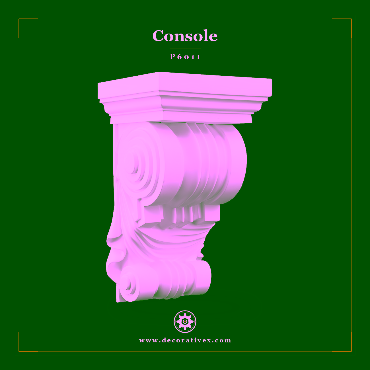 Consolă Decorativă din Poliuretan cu Volute 22x26x43 cm