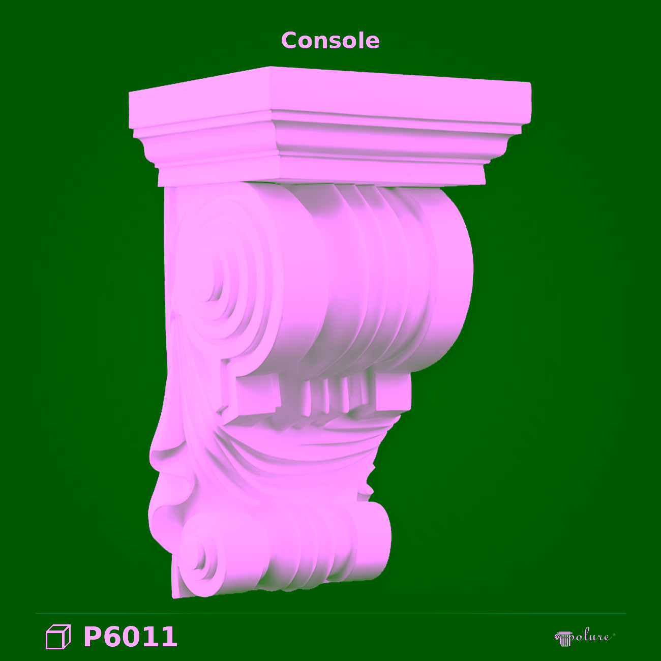 Consolă Decorativă din Poliuretan cu Volute 22x26x43 cm