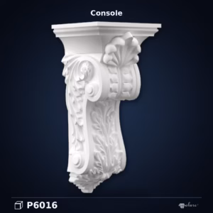 Consolă Decorativă din Poliuretan cu Frunze de Acant 13x12x27 cm