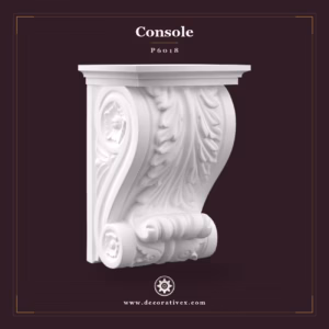 Consolă Decorativă din Poliuretan cu Volute 16x21x30 cm