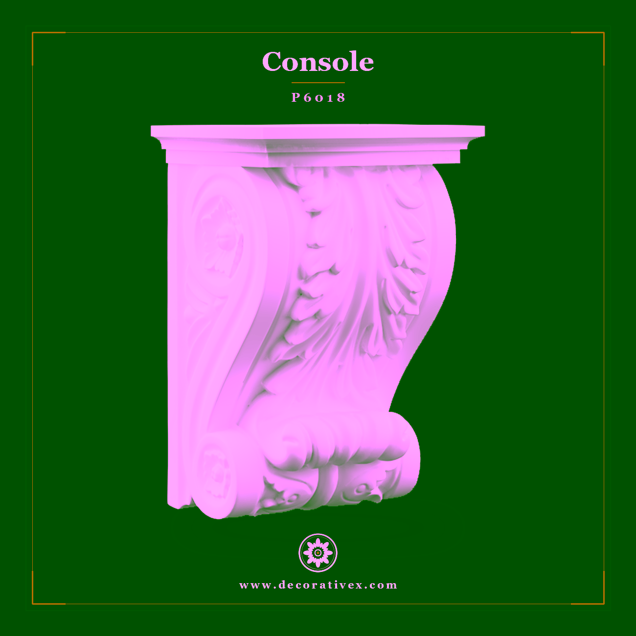 Consolă Decorativă din Poliuretan cu Volute 16x21x30 cm