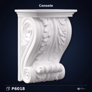 Consolă Decorativă din Poliuretan cu Volute 16x21x30 cm