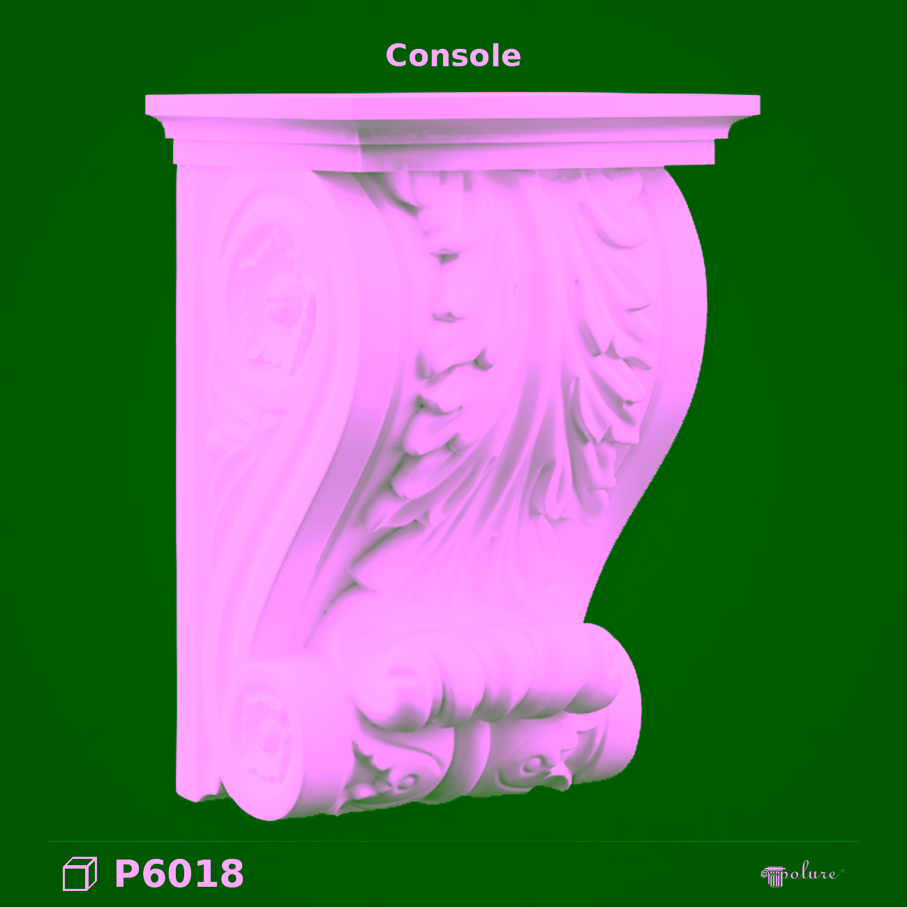 Consolă Decorativă din Poliuretan cu Volute 16x21x30 cm