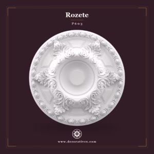 Rozetă Tavan Poliuretan cu Relief Floral 59x59 cm