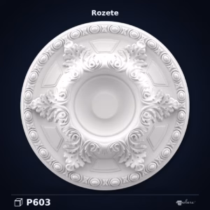 Rozetă Tavan Poliuretan cu Relief Floral 59x59 cm