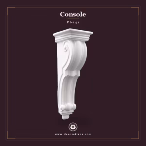 Consolă Decorativă din Poliuretan cu Volute 23x20x66 cm