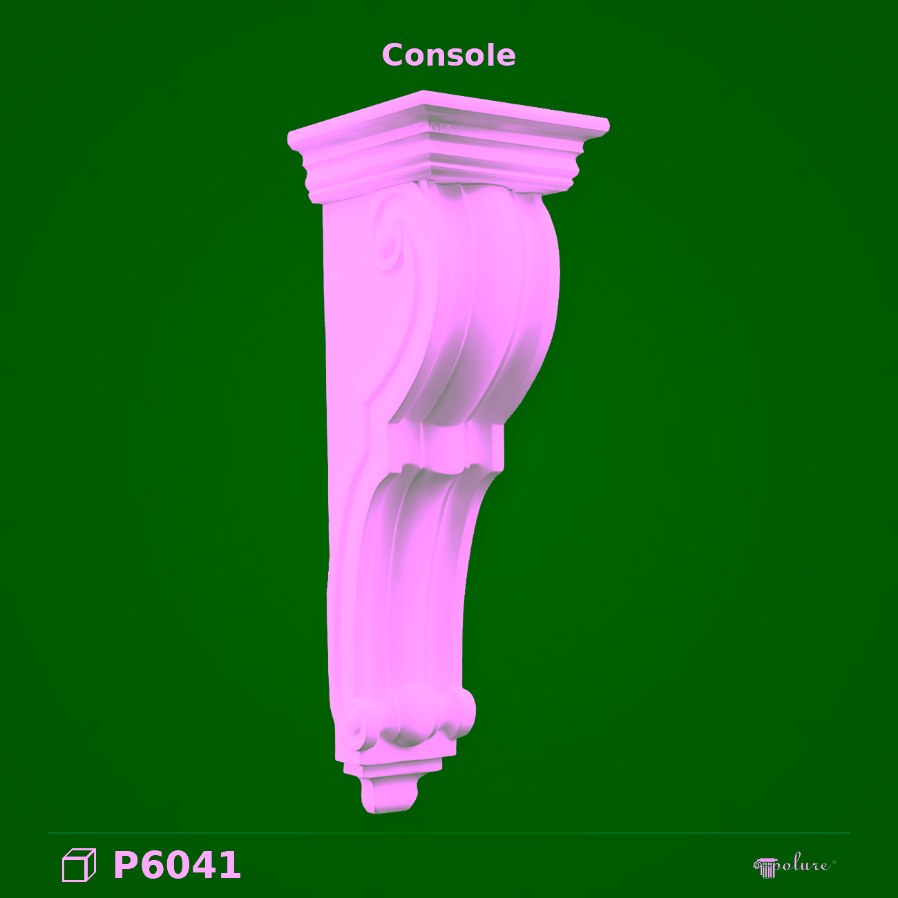 Consolă Decorativă din Poliuretan cu Volute 23x20x66 cm